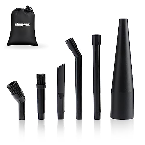 Shop-Vac Micro Cleaning Nozzle Kit, 1-1/4" Detailed-Cleaning Attachments for Compact Wet Dry Shop Vacuum, Storage Bag Included, 6 Pieces Shop-Vac