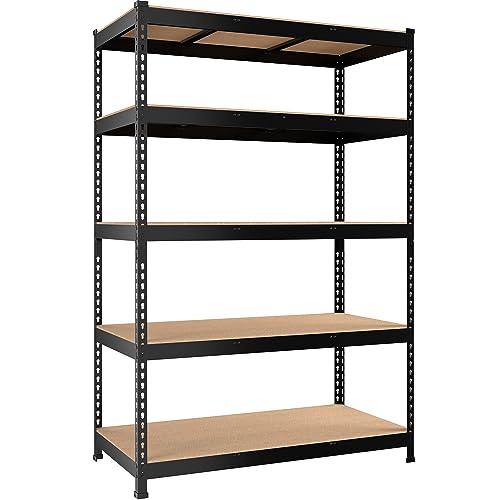 PrimeZone 47" W x 23.6" D x 71" H Large Heavy Duty Storage Shelves - 5 Tier Adjustable Garage Storage Shelving, Metal Storage Utility Rack Shelf Unit PrimeZone