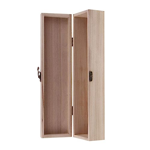 IULAVP Unfinished Wood Box, 5 Pack Ready to Decorate Wooden Box with Hinged Lid, Craft Box Pencil Box for Tea Trinket Storage, Make Your Own Gift, IULAVP