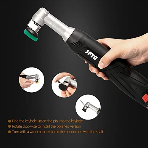 SPTA Cordless Mini Car Polisher, 12V Micro Cordless Scratches Killer Car Polisher RO/DA Mini Car Polisher for polishing, Sanding and Cleaning SPTA
