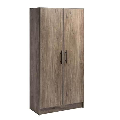 Prepac Elite 32" Drifted Gray Freestanding Storage Cabinet with 3 Adjustable Shelves Prepac