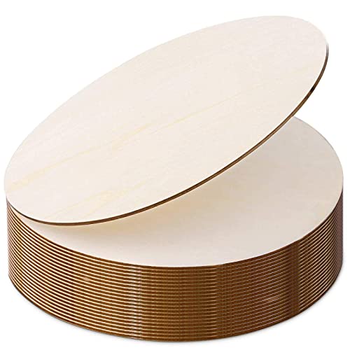 20 Pieces 12 Inch Round Wood Discs for Crafts, Audab Unfinished Wood Circles Wood Rounds Wooden Cutouts for Crafts, Door Hanger, Door Design and Audab