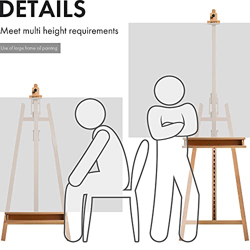 ARTIFY Large A-Frame Adjustable Painters Easel, Solid Beechwood Easel, Studio Easel with Brush Holder for Adults ARTIFY art supplies