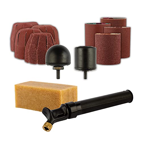 King Arthur’s Tools Patented Guinevere Basic Sanding Kit - for Woodworking, Shaping and Finishing - Compatible with 0-3/8" Chuck Rotary Tools #11360 - WoodArtSupply