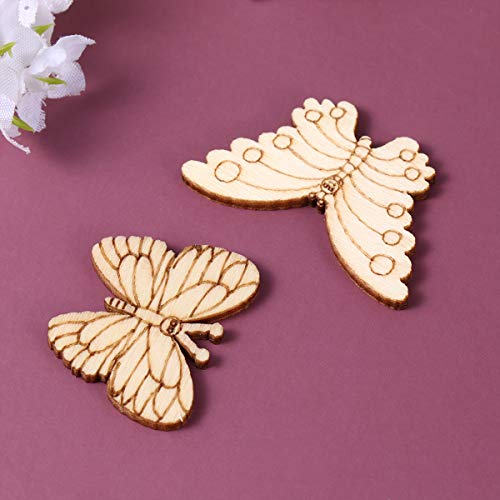 BESPORTBLE 100PCS Wood Slice DIY Wooden Craft Wood Craft Material Unfinished Wood Wooden Shapes Craft Shaped Slices Cutouts Woodsy Decor Cutouts for BESPORTBLE