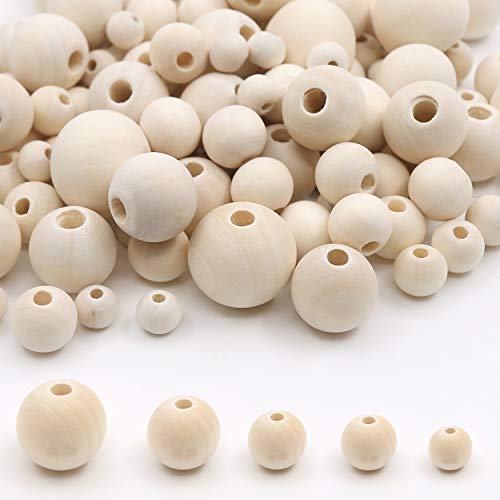 Wooden Beads Bulk Natural Round Spacer Wood Crafts & Jewelry Beads.