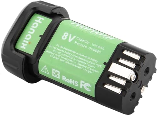 Hanaix 2Pack 2000mAh 8V MAX Replacement Battery for DEWALT DCB080 DCB095 DCF682 DW4390 DCF680N1 DCF680N2 DCF680G2 Li-ion Battery Hanaix