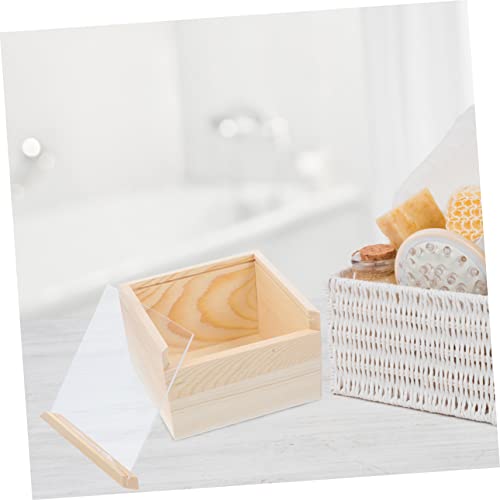 TEHAUX 3pcs Box Storage Wooden Box Sundries Storage Case Wood Crates Unfinished Wooden Decor Party Gifts Supplies Treasure Chest Gift Packing Desk TEHAUX