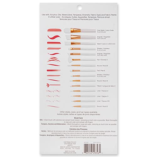 White Taklon 15 Piece Brush Pack by Craft Smart® Craft Smart