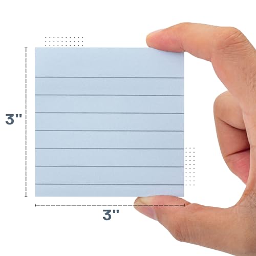 Mr. Pen- Lined Sticky Notes 3x3, 12 Pads, 720 Sheets in Total, Morandi Colors, Sticky Notes with Lines, Sticky Note Pads, Sticky Pads, Sticky Notes Mr. Pen