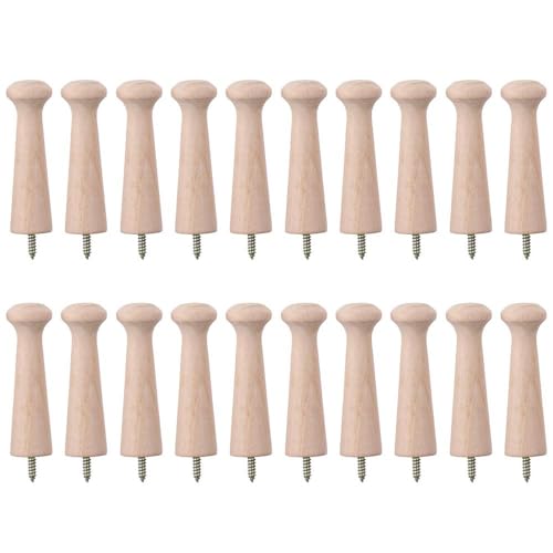 hobbyhub 20PCS Wooden Shaker Peg,Solid Unfinished Wood Shaker Racks for Hanging Coat Hat Bags Towel hobbyhub