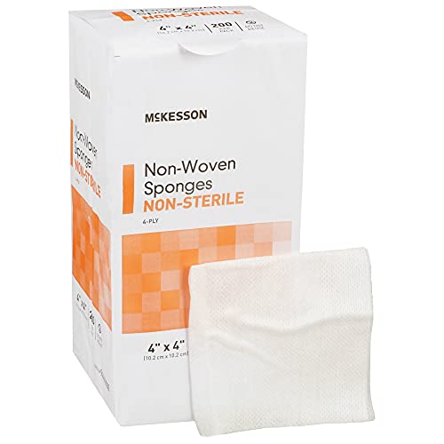 McKesson Non-Woven Sponges, Non-Sterile, 4-Ply, Polyester/Rayon, 4 in x 4 in, 200 Per Pack, 1 Pack McKesson