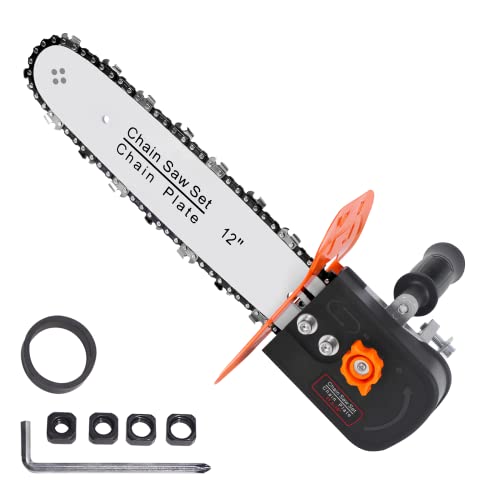 12 Inch Chainsaw Attachment for Angle Grinder, Electric Chain Saw Converter Accessories for Wood Cutting Applicable Angle Grinder 5/8”-11 Thread ABOR T TOVIA