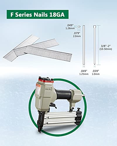 meite F50G Brad Nailer 18 Gauge 3/8-inch to 2-inch Pneumatic Tool with Trigger Safety for Woodworking Projects meite