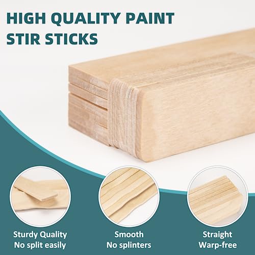 WISYOK 30 Pack 12 Inch Paint Stir Sticks - Wooden Paint Sticks for Mixing, Large Popsicle Sticks for Crafts, Paint Stirrers for Epoxy Resin, Garden WISYOK