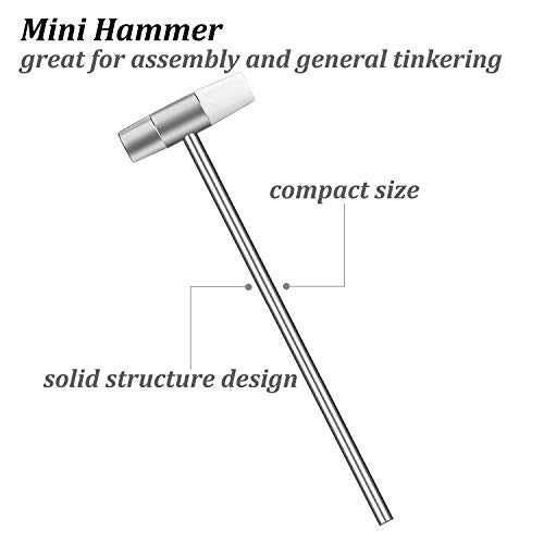 Dual Head Small Hammer, 7 in Length, Smooth Grip, Double face Jewelry Mallet Hammer, Mini Mallet for crafts, Mini Hammer for Watch, Tuning, Kannony Wind