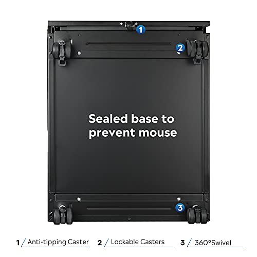 DEVAISE 3-Drawer Mobile File Cabinet with Smart Lock, Pre-Assembled Steel Pedestal Under Desk, Black DEVAISE