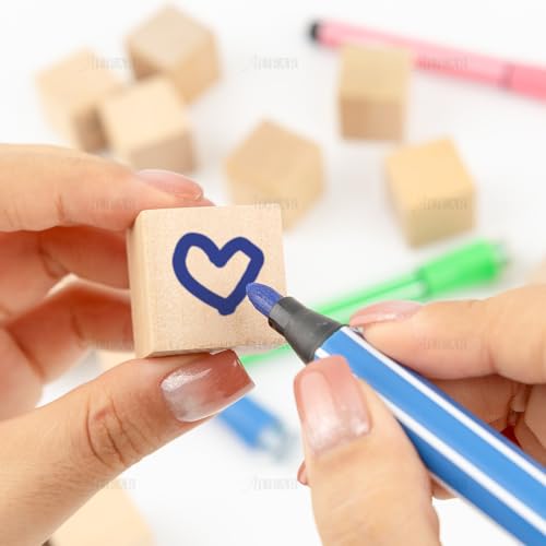 AUEAR, 20 Pack 1 Inch Natural Solid Blank Wooden Cube Unfinished Wood Building Blocks for DIY Craft Gifts AUEAR