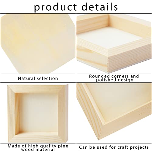 FSWCCK 10 Pcs 5x5 Wood Panel Boards, Unfinished Wood Canvas Wooden for Crafts, Painting Canvas, DIY Art Projects, Pouring, Arts Use with Oils, FSWCCK