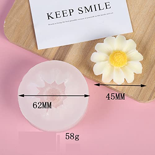 4 Pack Flower Mold Resin Mold Chamomile with Hole/Single Chamomile Flower/Four Daisy Flower in One/Single Daisy Flower Silicone Mold for Resin Candle ESEENS