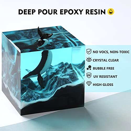 Magicfly Deep Pour Epoxy Resin 2-4 Inch, 3 Gallon Epoxy Resin Kit with Pump, Art Casting Resin for River Table Tops, Bar Top, Wood, 2:1 Crystal Clear Magicfly