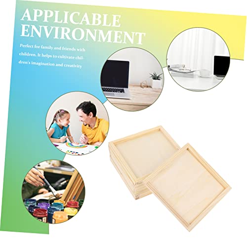 Operitacx 10pcs Blank Wooden Picture Frame Wood Plaque Pouring Panels Wooden Squares for Crafting Unfinished Square Wood Panel Kids Wooden Toys Clay Operitacx