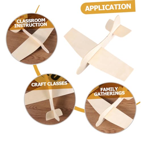 Vaguelly 15pcs Blank Wood Aircraft Toys DIY Wooden Plane Wooden Airplane Puzzle DIY Blank Wooden Airplane Unfinished Wood Airplanes Unpainted Wood Vaguelly