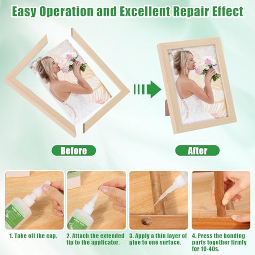 50g Wood Glue Clear- Heavy Duty Wood Glue for Furniture Woodworking, Strong Adhesive Waterproof Super Glue Gel for Wood Crafts LifeisLuck