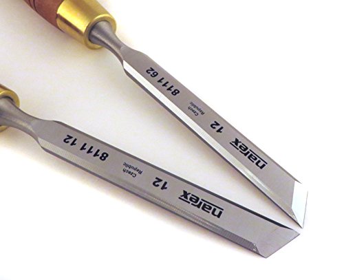 Narex Pair Right & Left 12 mm 1/2" Skew Paring Chisels in Wooden Presentation Box 851662 WoodArtSupply