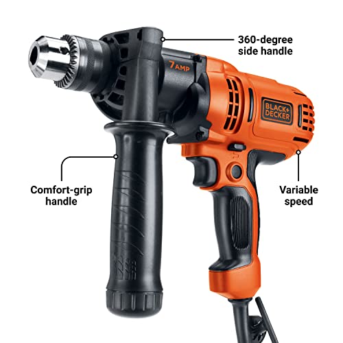 BLACK+DECKER 7.0 Amp 1/2 in. Electric Drill/Driver Kit (DR560) BLACK+DECKER