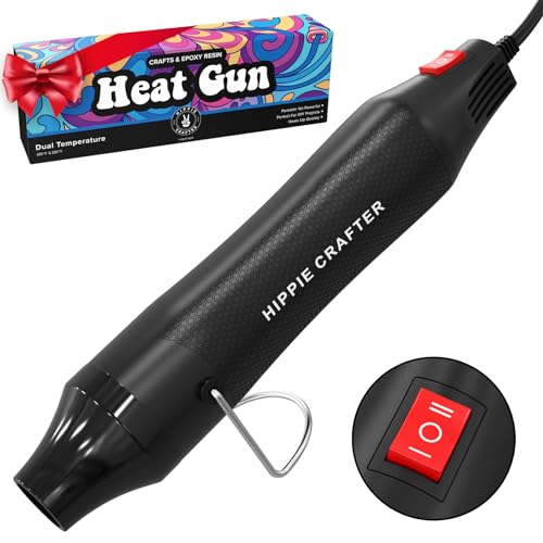 Craft Heat Gun for Crafts 2 Speed Small Heat Gun for Resin 300W Mini Hot Air Art Torch Tool for Polymer Clay Dryer Candle Making Shrink Wrapping HIPPIE CRAFTER