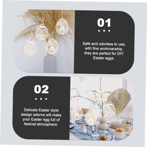 BESPORTBLE 5pcs Easter Ornaments Easter Wooden Egg Cutouts Easter Bunny Embellishments Unfinished Bunny Cutouts BESPORTBLE