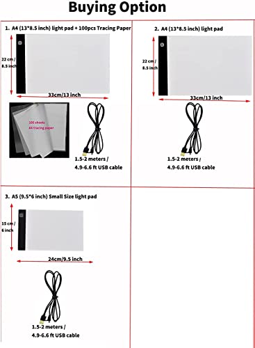 Small Light Box for Tracing, Diamond Painting Art, Weeding Vinyl Light Board Tracing Pad Table Lightbox and Drawing Led Tracer Pads Artists Light WoodArtSupply