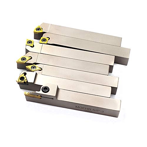 OSCARBIDE 5/8"Shank Nickel Plated Indexable Lathe Turning Tool Holder 7 Pieces/Set,Heavy-Duty CNC Metal Lathe CuttingTools for Turning Grooving OSCARBIDE