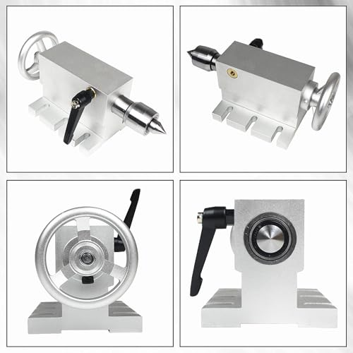 CNCTOPBAOS K12-100mm CNC Router Milling Machine Rotational Axis 4th Axis A axis Rotary Table A axis 100mm 4 jaw chuck dividing head,MT2 65mm CNCTOPBAOS