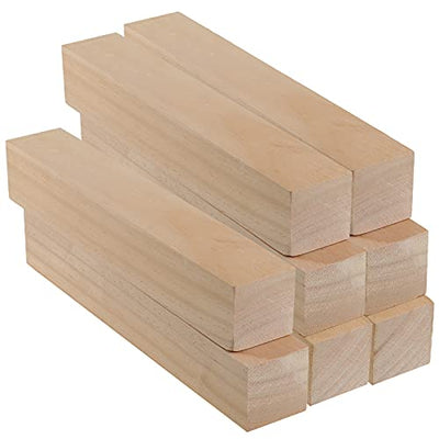 ZEONHAK 8 PCS 2 x 2 x 12 Inches Pine Lumber Square Turning Blanks, Natural Unfinished Wood Carving Blocks for Carving, DIY Art and Craft