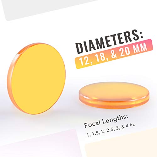 OMTech 20mm ZnSe Focus Lens, CVD ZnSe CO2 Laser Engraver Focal Lens with 2 Inch Focal Length, 2" FL Zinc Selenium Replacement Lens for 50W 60W 70W OMTech