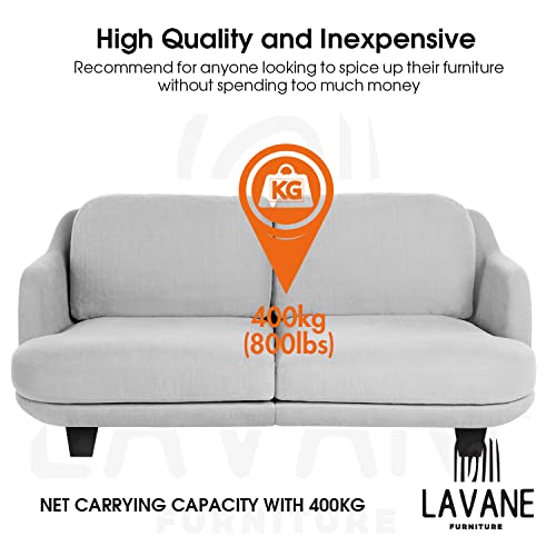 4 inch Wooden Furniture Legs, La Vane Set of 4 Solid Wood Square Unfinished Mid-Century Modern M8 Replacement Bun Feet with Pre-Drilled 5/16 Inch La Vane