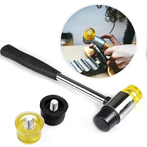Rubber Mallet Non-Marking Rubber Mallet Hammer Steel Pipe Mallet with Non-Slip Rubber Handle for DIY Projects Crafts Woodworking and Flooring N\A