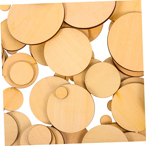 COHEALI 100Pcs Wooden Cutout Wood Circles with Holes Graffiti Chips Blank Decorate Wooden Wood Carving Hollow Out Wafer Crafts Wood Round Wood COHEALI