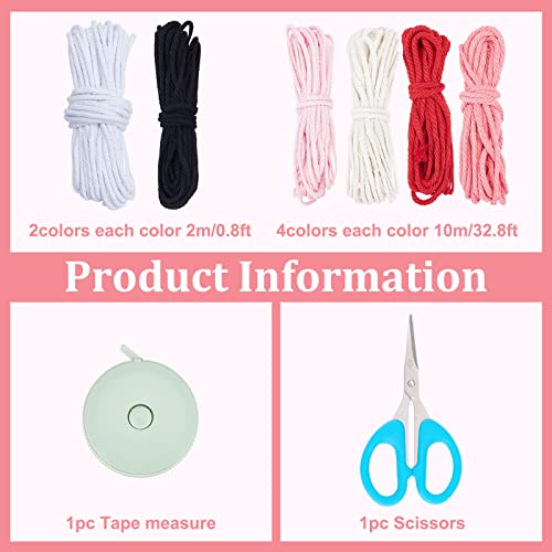 FREEBLOSS 4 Set Macrame Flamingo Ornament Boho Keychain Ornament Macrame Keychain DIY Kit Keychain Bag Charm for Girls Macrame Kit for Adults FREEBLOSS