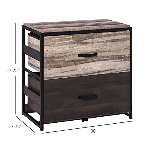 Vinsetto Office File Cabinet with 2 Large Drawers and Adjustable Metal Hanging Bars for A4, Letter and Legal Sized Files, Storage Organizer, Vinsetto