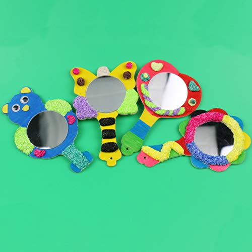 Beaupretty 15pcs Small Wooden Mirror Kids Toys Mirrors Vanity Mirror Single Side Hand Mirror Kids Art Painting Toy Travel Makeup Mirror Unfinished Beaupretty