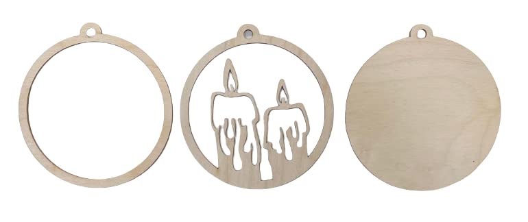 Candle Door Sign 3 Pieces Laser Cut Out Unfinished RND61 The Wood Shape Store