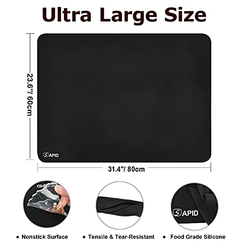 Sapid Extra Large Silicone Sheet for Crafts 23.6"×31.4", Thick Silicone Jewelry Casting Mats, Nonstick Nonslip Silicon Mat for Epoxy Resin, Art SAPID