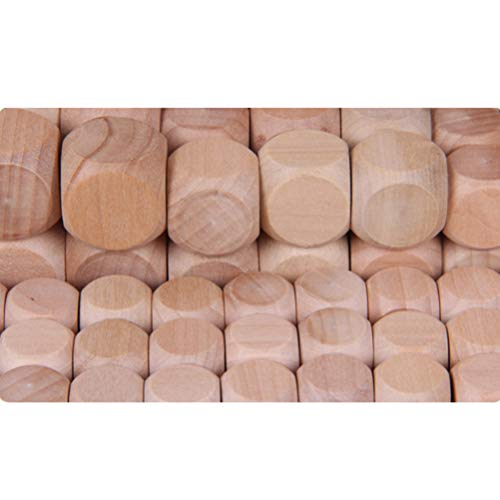 SUPVOX Blank Dice Dice 20pcs Blank Wood Dice Cubes Crafts Wooden Cubes Wood Square Blocks Square Wooden Blocks for DIY Crafts Making Painting (25mm) SUPVOX
