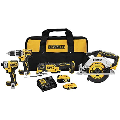 DEWALT 20V MAX* XR® Brushless 4-Tool Combo Kit (DCK482D1M1) DEWALT