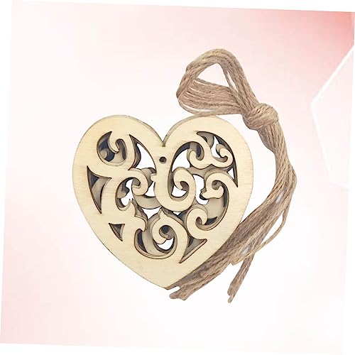 TEHAUX 10pc Unfinished Wood Shapes Heart Wood Slices Wood Heart Confetti Wood Wedding Confetti Wood Log Slices Heart Shaped Wood Unfinished Wood TEHAUX