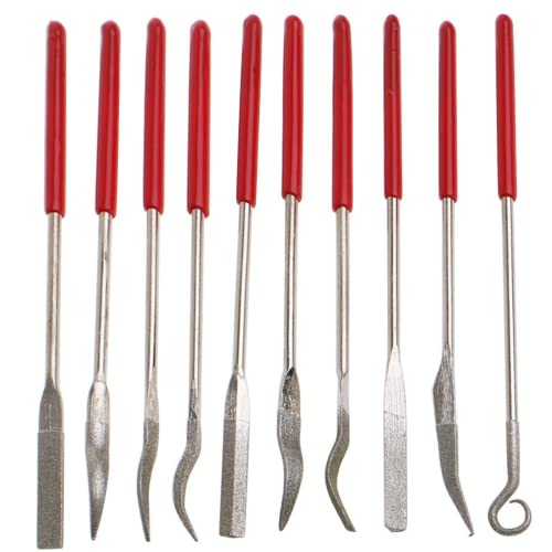 Diamond Coated Curved Needle Riffler File Set 10 Pieces Watch Jewelry Harmonica Glass Work Tools Assorted Mini Metal Jewelers Wood Carving Craft DRILAX