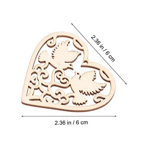 VOSAREA 30Pcs Wooden Pendant Wedding Heart Woodsy Decor Heart Wood Cutouts decoraciones para salas de casa Home décor Christmas Embellishments for VOSAREA